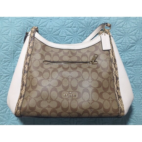 Coach Handbags - Coach Kristy Colorblock Leather Snake Embossed 3 compartment shoulder bag in EUC